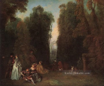  Pierre Kunst - Aussicht through die Bäume im Park von Pierre Crozat Jean Antoine Watteau